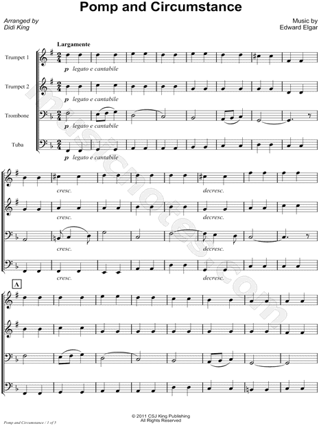 Pomp and Circumstance - Score (Brass Quartet)