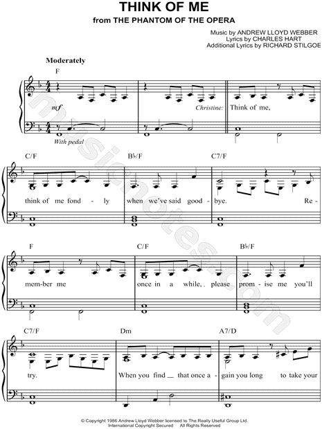 think of me phantom of the opera violin sheet music think of me phantom of the opera violin sheet music