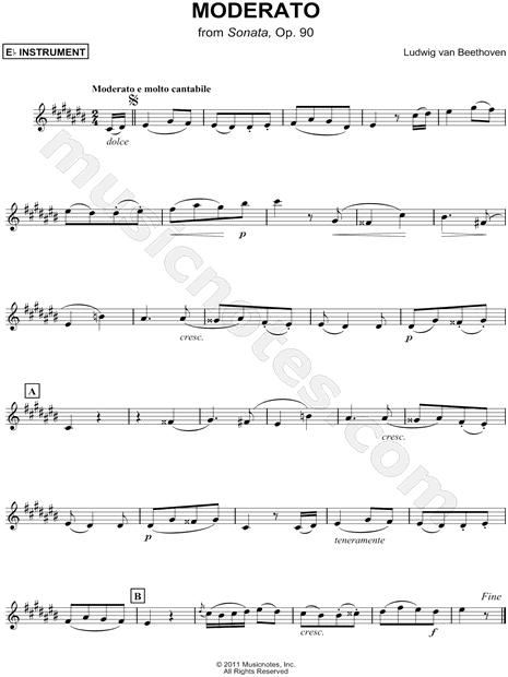 Moderato from Sonata, Op. 90 - Eb Instrument