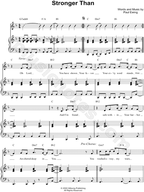 Hillsong United "Stronger Than" Sheet Music in F Major - Download & Print - MN0094511