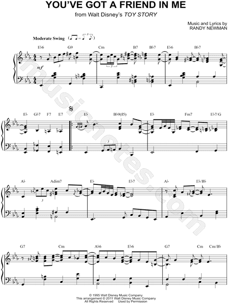 Randy Newman You Ve Got A Friend In Me Sheet Music Piano Solo In Eb Major Download Print Sku Mn