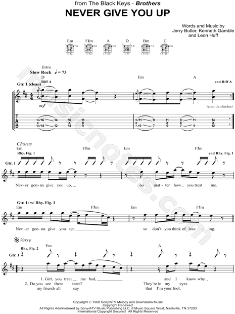 never gonna give you up chords