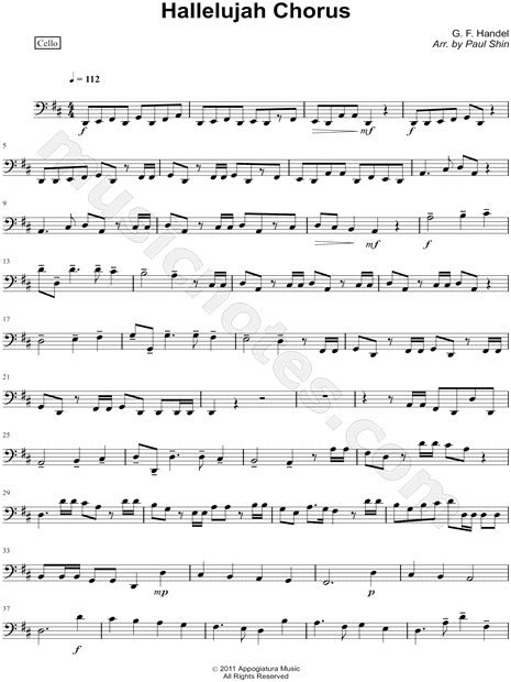 George Frederick Handel "Hallelujah Chorus - Cello (String Quartet