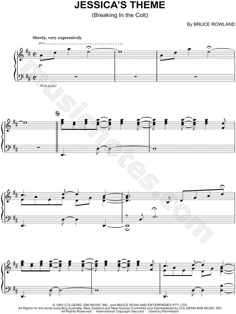 Jessica S Theme From The Man From Snowy River Sheet Music Piano Solo In D Major Download Print Sku Mn0096916