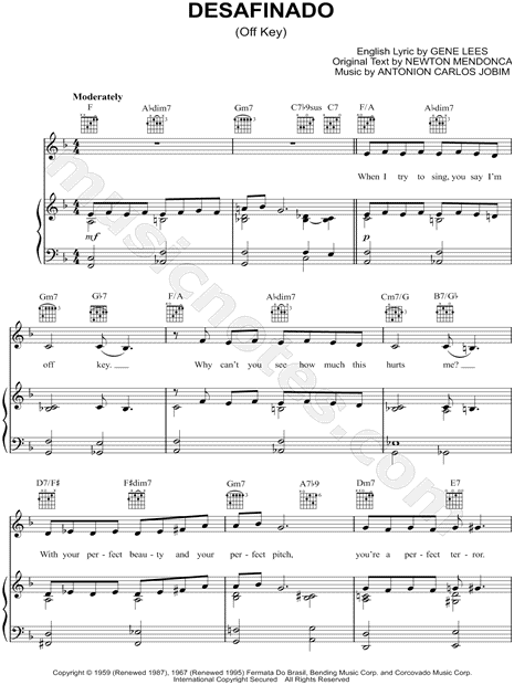 Desafinado Chord Chart