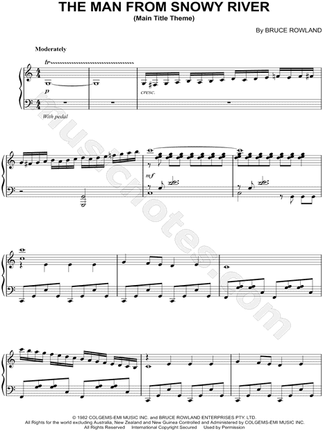 The Man From Snowy River From The Man From Snowy River Sheet Music Piano Solo In C Major Download Print Sku Mn0098274