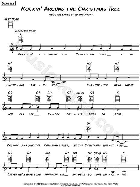 Rockin Around The Christmas Tree Chord Chart