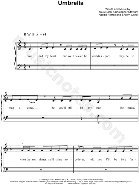 Rihanna Chords Umbrella<br/>