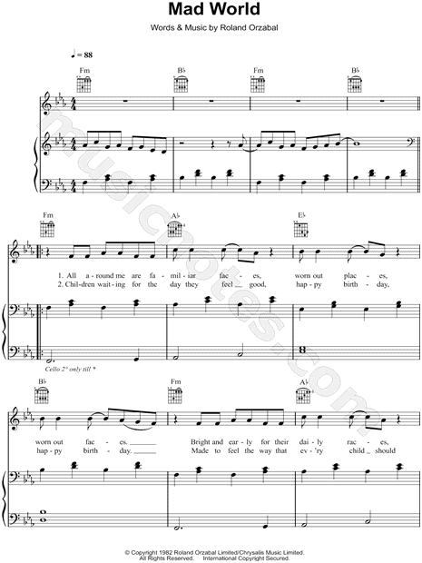 mad world synthesia