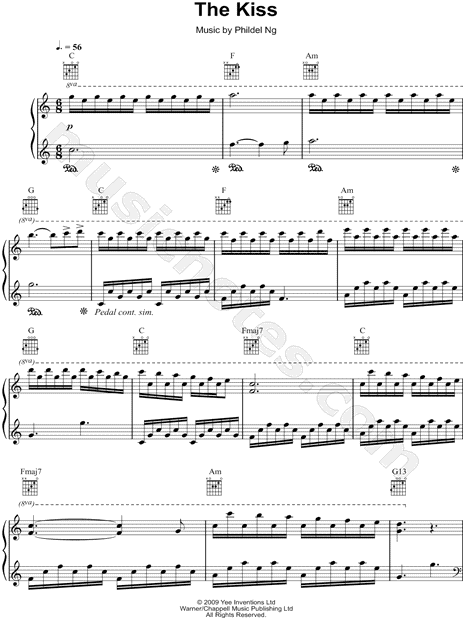 Phildel The Kiss Sheet Music Piano Solo In C Major Download Print Sku Mn0101509