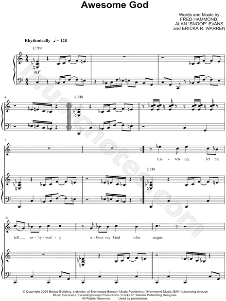 awesome god chords doc