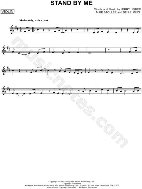 Ben E King Stand By Me Sheet Music Violin Solo In D Major Download Print Sku Mn