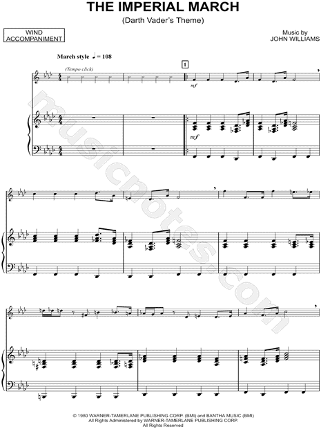 Sheet Music,The Imperial March - Piano Accompaniment,digital,download,sheet...
