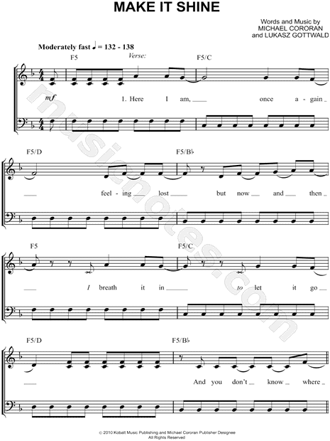 Print and download sheet music for Make It Shine by Victoria Justice. 