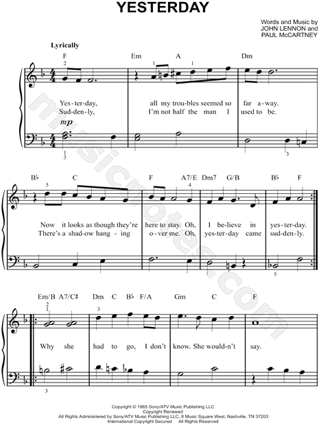 Перевод с английского естудей. Вчера Битлз Ноты для фортепиано. Yesterday Ноты для пианино. Битлз yesterday Ноты. Yesterday Beatles Ноты для пианино.