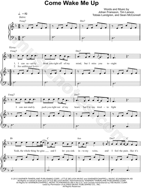 Print and download Come Wake Me Up sheet music by Rascal Flatts. 