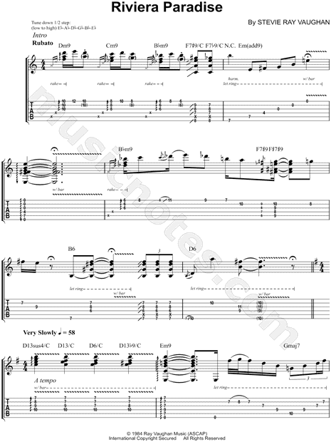 Riviera Paradise Chord Chart