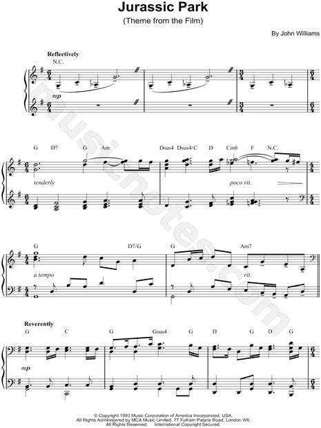 Theme Rec List | quot theme from jurassic park quot from jurassic park sheet Theme Rec List | quot theme from jurassic park quot from jurassic park sheet