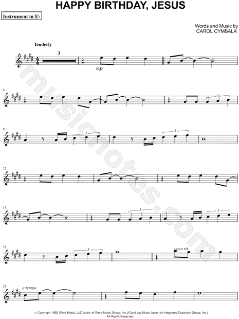 Brooklyn Tabernacle Choir "Happy Birthday, Jesus - Eb Instrument" Sheet