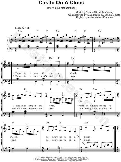 "Castle on a Cloud" from 'Les Misérables' Sheet Music 