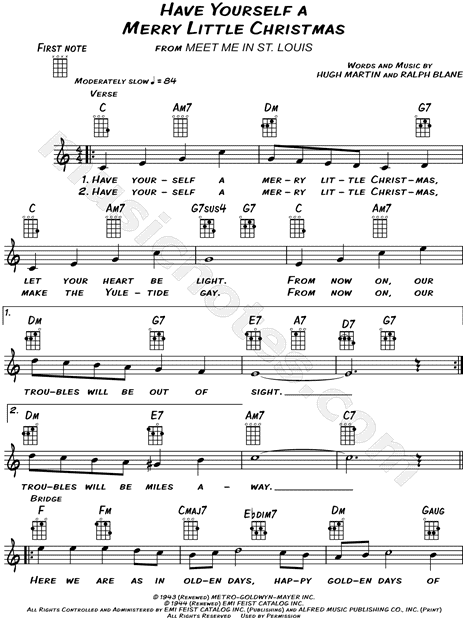 Hugh Martin "Have Yourself a Merry Little Christmas" Sheet Music (Leadsheet) in C - Download & Print SKU: MN0111796