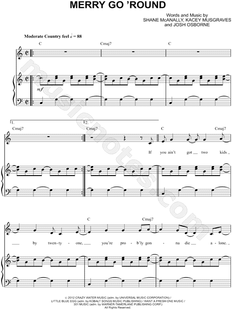 Print and download Merry Go 'Round sheet music by Kacey Musgraves. 