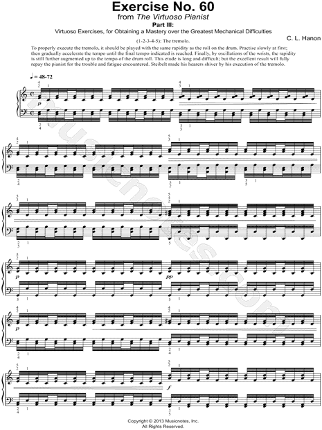 Charles-Louis Hanon "Exercise No. 60" Sheet Music (Piano ...