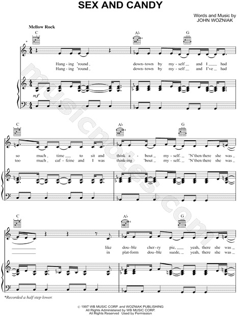 Marcy Playground Sex And Candy Sheet Music In C Major