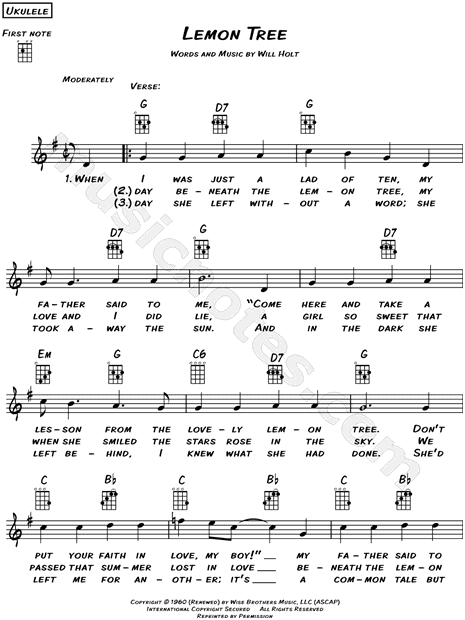 Peter Paul and Mary Tree" Sheet Music (Leadsheet) in G Major - Download & Print - SKU: MN0114326