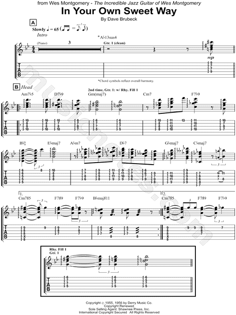 wes montgomery guitar tab pdf blank