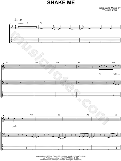 Includes Bass TAB for Voice, range: B3-A5 or Bass Guitar, range: E2-D3 or B...