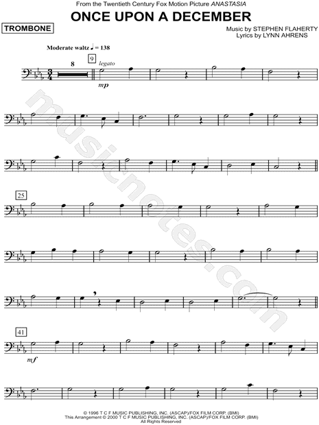 "Once Upon a December" from 'Anastasia' Sheet Music ...
