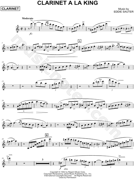 Benny Goodman "Clarinet a La King - Clarinet" Sheet Music (Clarinet