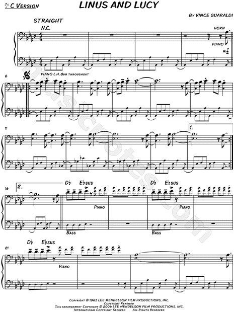 Linus And Lucy Chord Chart