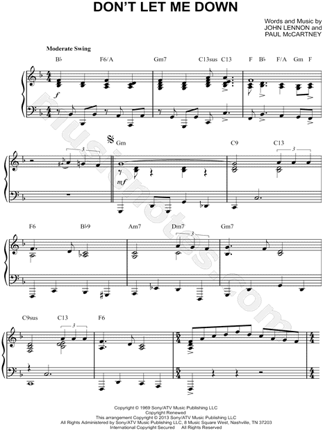 The Beatles Don T Let Me Down Sheet Music Piano Solo In F Major Download Print Sku Mn The Beatles Don T Let Me Down Sheet Music Piano Solo In F Major Download Print Sku Mn