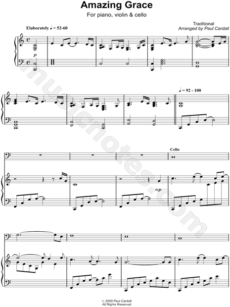 Paul Cardall "Amazing Grace" Sheet Music in C Major - Download & Print