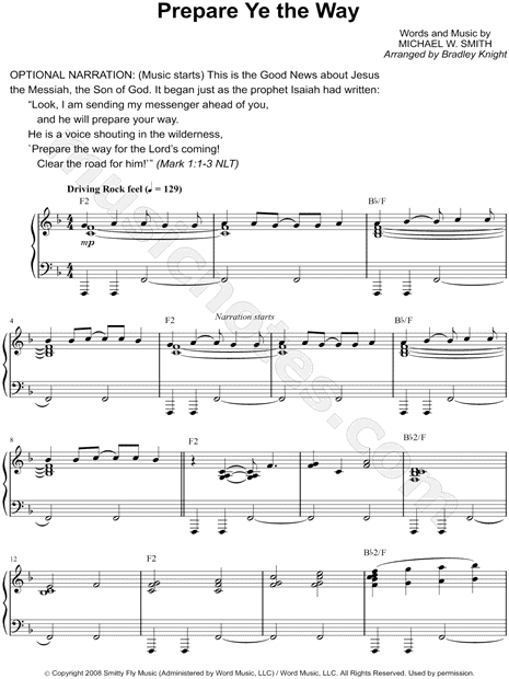 Michael W. Smith "Prepare Ye the Way" (arr. Bradley Knight) SATB Choir + Piano Choral Sheet ...