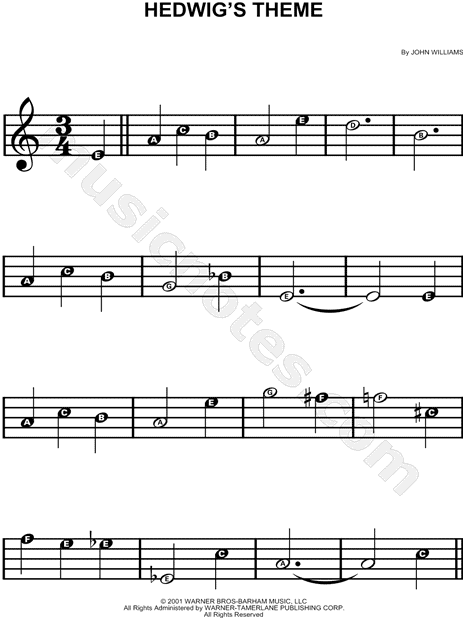 Hedwig S Theme From Harry Potter Sheet Music For Beginners In A Minor Download Print Sku Mn0127623