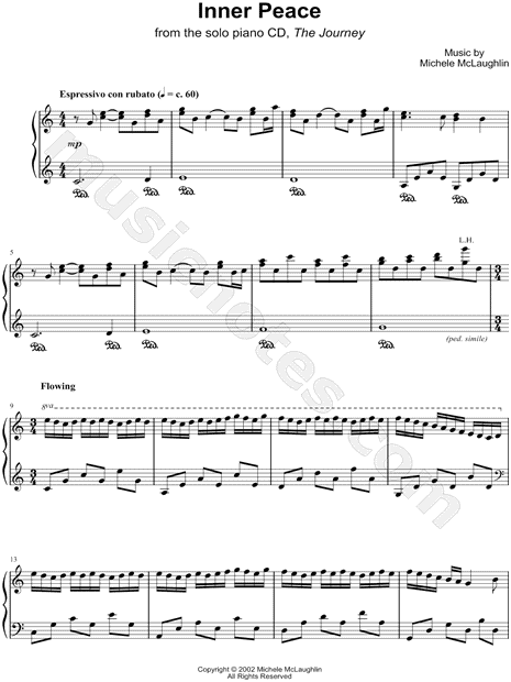Michele McLaughlin "Inner Peace" Sheet Music (Piano Solo) in C Major