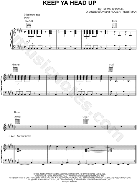 2pac Keep Ya Head Up Sheet Music In C Minor Download Print Sku Mn0131604 - roblox id songs 2pac