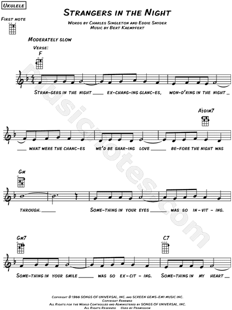 Sheet Music,Strangers in the Night,digital,download,sheetmusic,notation,mus...