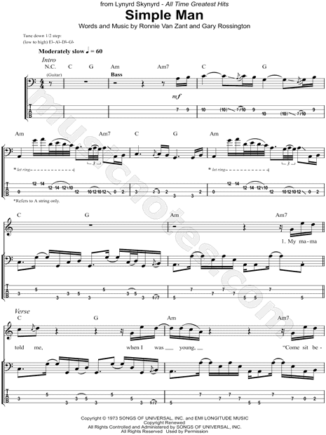 Saturday Night Special Sheet Music - Lynyrd Skynyrd - Easy Guitar Tab