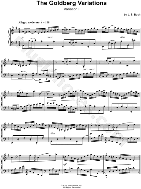 The Goldberg Variations Compositions for the Keyboard 