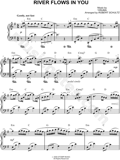 Yiruma River Flows In You Sheet Music Piano Solo In G Major Transposable Download Print Sku Mn