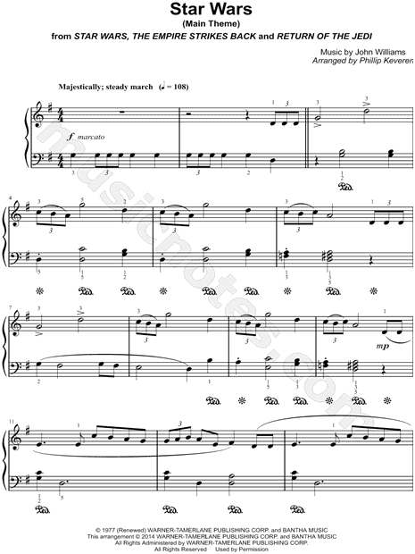 "Star Wars (Main Theme)" from 'Star Wars' Sheet Music ...