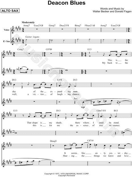 Deacon Blues Chord Chart