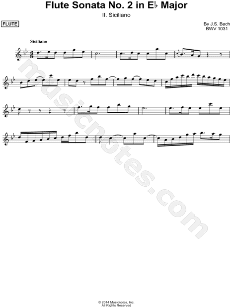 Flute Sonata No. 2 in Eb Major: II. Siciliano - Flute
