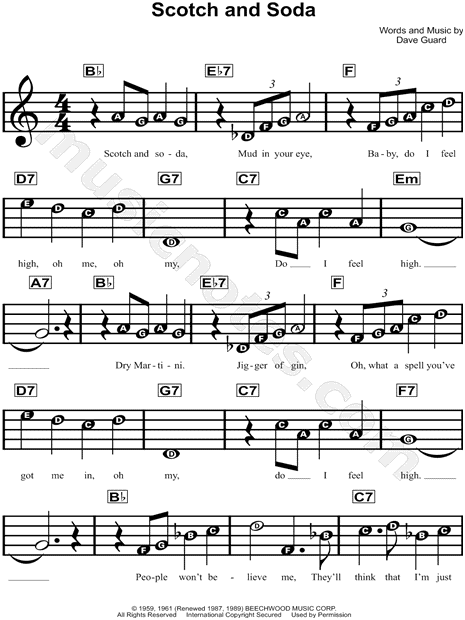 Song sheet. Английская песня сода.