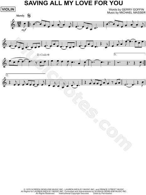 Whitney Houston Saving All My Love For You Sheet Music Violin Solo In C Major Download Print Sku Mn Whitney Houston Saving All My Love For You Sheet Music Violin Solo In C Major Download Print Sku Mn