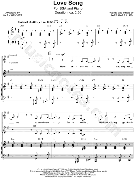 Love Song Lyrics By Sara Bareilles / Love Quotes Love Songs Sheet Music - It's too soon to see if i'm happy in your hands i'm unusually hard to hold on to blank stares at blank pages no easy way to say this you mean well, but you make this hard on me i'm not gonna write you a love song 'cause you asked for it 'cause you need.